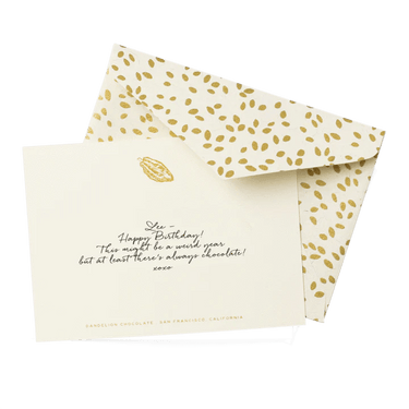 Dandelion Chocolate Personalized Gift Note With Envelope